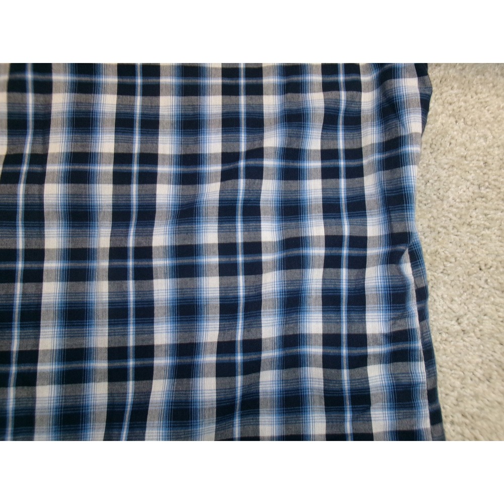 Wrangler Western Fashion Snap Shirt Mens Medium Blue Plaid Short Sleeve WM196NV - Picture 6 of 6